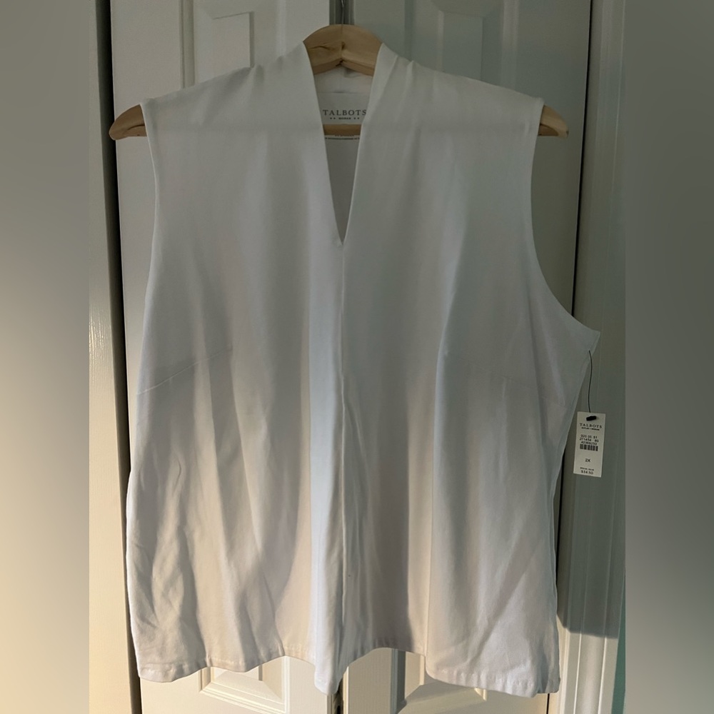Talbots White Sleeveless Top